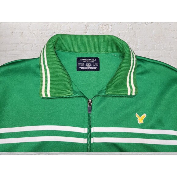 Vintage American Eagle Green Track Jacket Men’s Large Y2K 90s Full Zip - Picture 4 of 7